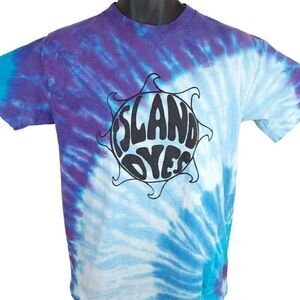 Island Dyes T Shirt Vintage 90s North Carolina Smoke Shop Tie Dye Mens Medium